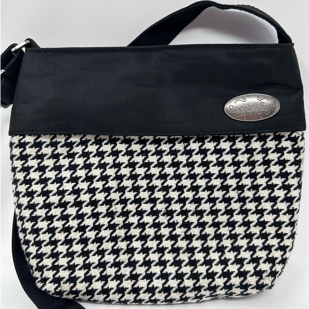 Maggie Daniels Design Reverse a Purse Black White/Red Suede Shoulder Bag